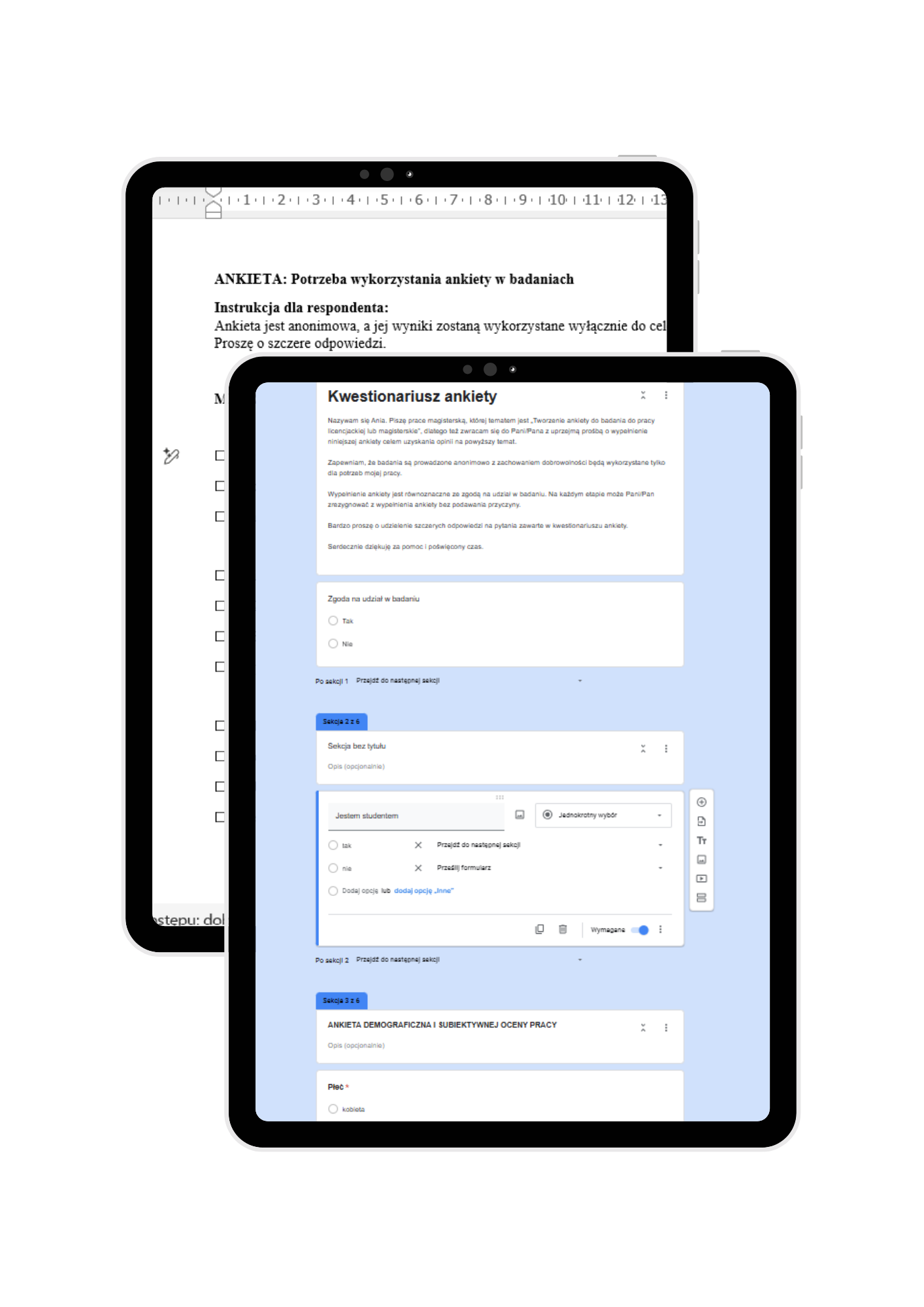 Tworzenie ankiety, Google Forms, pisaniepracydyplomowej.pl
