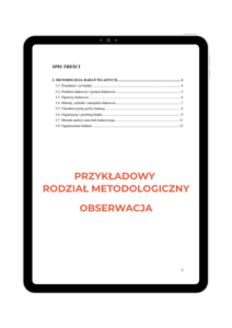 Przykładowy rozdział metodologiczny dla obserwacji w pracy licencjackiej i magisterskiej, pomoc w pisaniu pracy