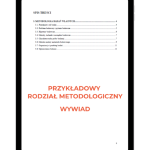 Przykładowy rozdział metodologiczny dla wywiadu w pracy licencjackiej i magisterskiej, pomoc w pisaniu pracy