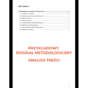 Przykładowy rozdział metodologiczny dla analizy treści w pracy licencjackiej i magisterskiej, pomoc w pisaniu pracy