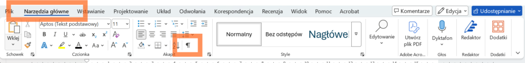 Znaki niedrukowane, jak podzielić stony, WORD, pomoc wpisaniu pracy
